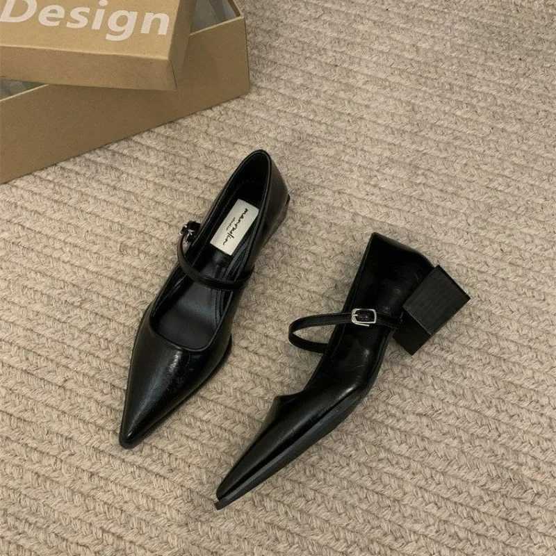 Style Thick Heel Women Mary Jane Shoes Fi Shallow Pointed Toe Ladies Comfort Office Pumps Footwear 2025 Spring NewXJ251027