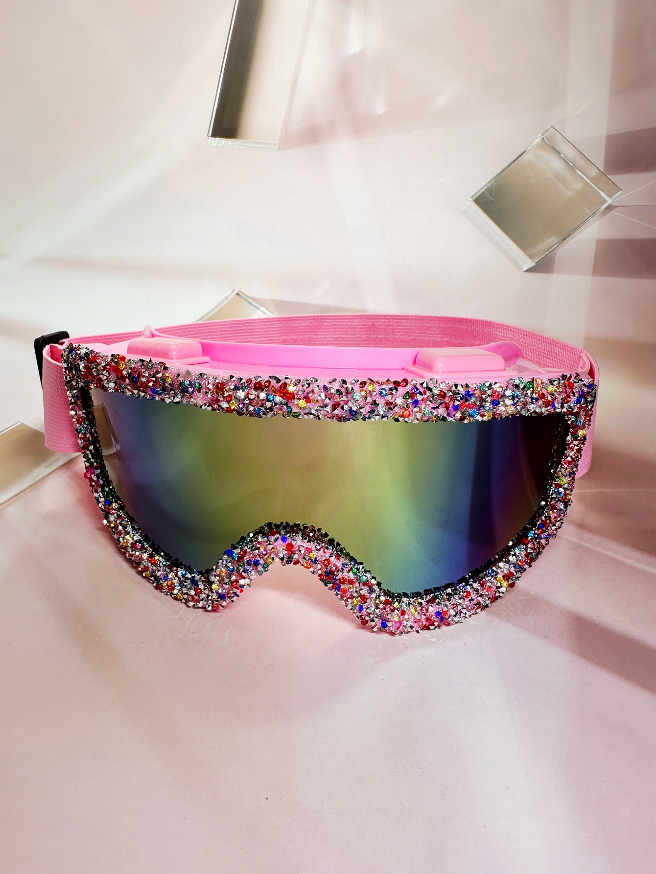 1pc Oversized Ski Goggles for Women - Full-Coverage Protective Fashion Soft-Shell Ski Goggles with Anti-Reflective Coating for ATV, Karting, Off-Road 