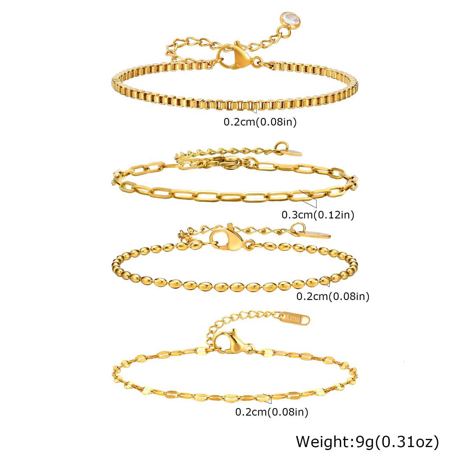 Vnox Maximalist Gold Plated Box Chain for Wen Stacked Stainss Steel Herringbone Snake Chain Wristband New Jewelry GiftW251027