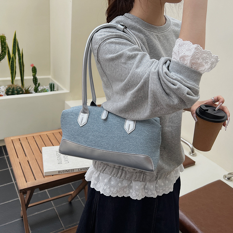 Free shipping designer bag Denim Blue Bag Women New Shoulder Underarm Bag Simple Fashion Large Capacity Handbag Baguette Bag