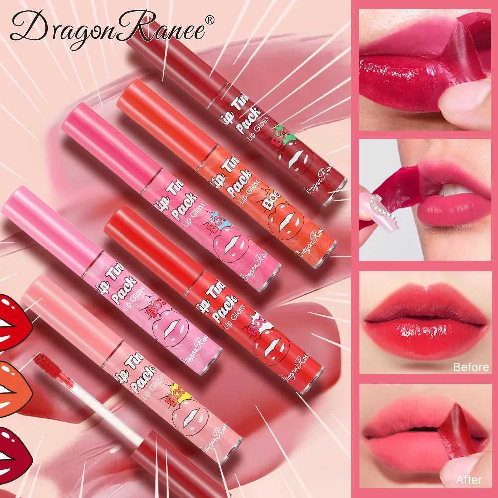Peel Off Rose Red Lip gloss Lip Outline Contour Tattoo Lip Stain Waterproof Transfer Resistant Tear Off Peel Off Lipstick Makeup W251027