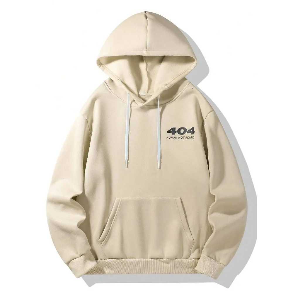 Autumn and Winter New Mens Hoodie Loose Long Sleeve Printed Comfortable Casual Sweatshirt with Kangaroo Pocket and Drawstring W251027