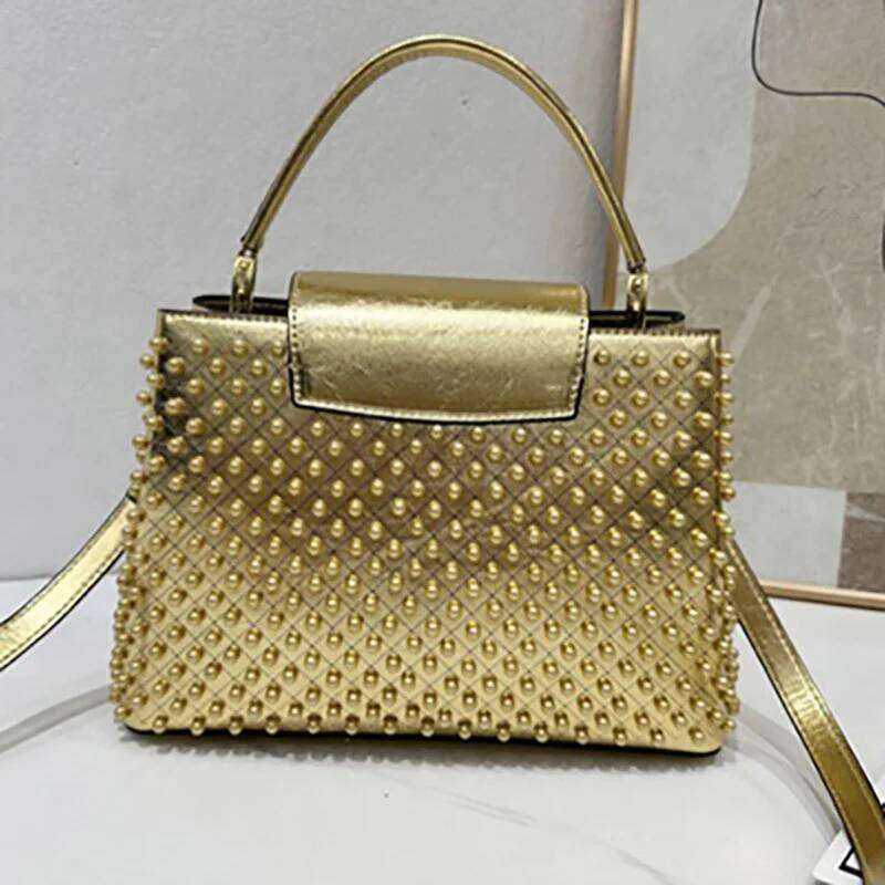 VM FASHION KISS Full Pearl Inlay Women Microfiber Leather Handbag Lady Shoulder Girl's Strap Messenger Bags Crossbody Bag