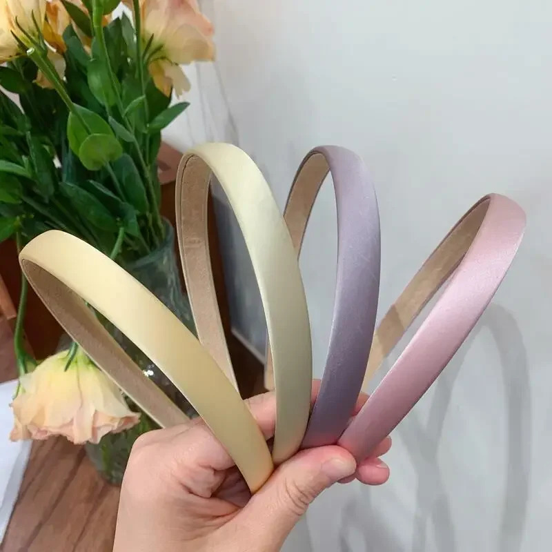 Simple Solid Color Headbands for Women Korean Vintage Satin Fabric Fine Hair Hoop Hairbands Hair Accessories Headwear for Girl 251023