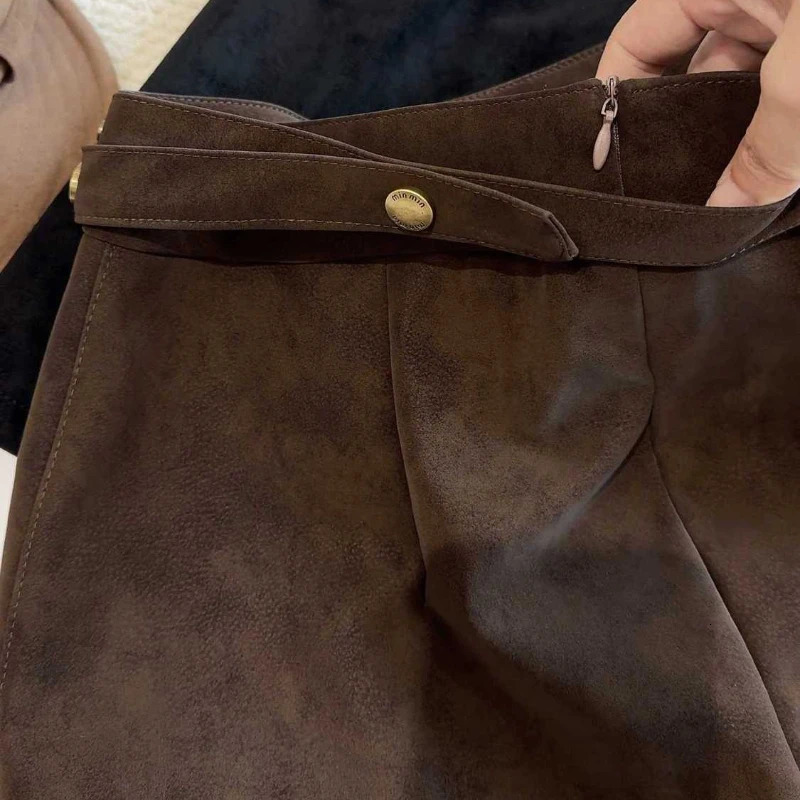 OCEANLOVE Autumn Winter Skirts Woman Solid Aline Korean Fashion Vintage Mini Skirt High Waist Simple Chic Faldas Mujer 251027