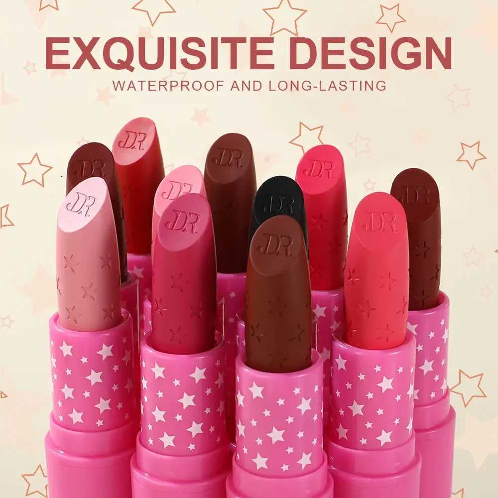 9 Colors Waterproof Rose Red Velvet Matte Lipstick Moisturizing Long Lasting Stars Not Easy To Fade Nude Lip Tint Black Lipstick W251027