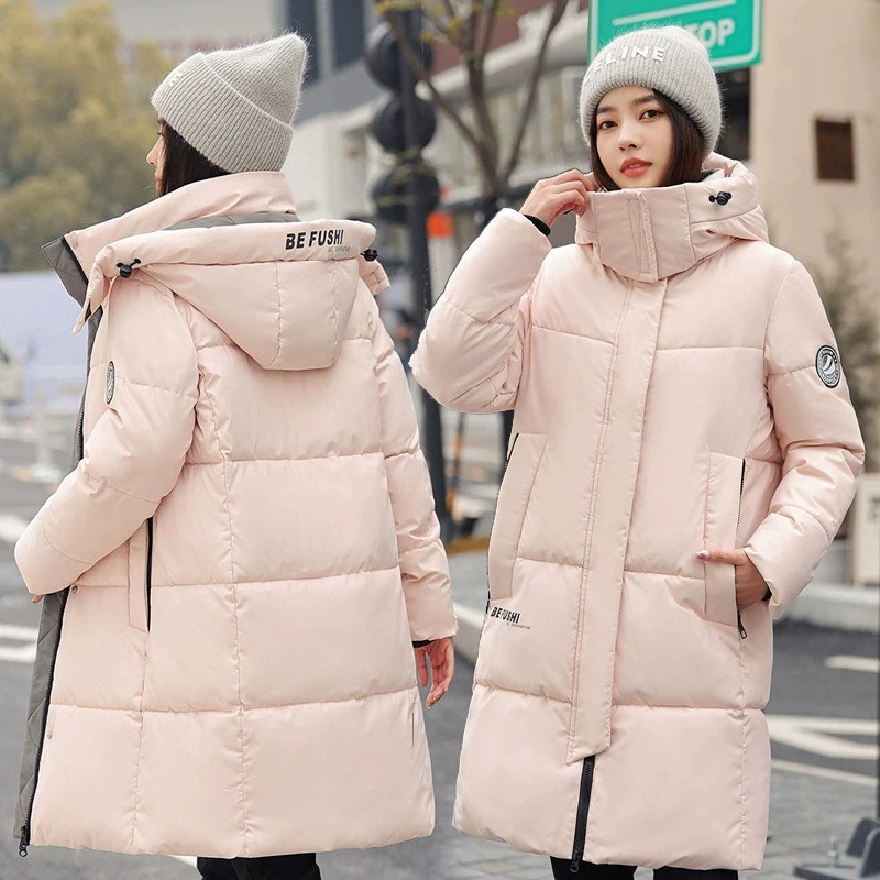 WomenS Winter Down Cotton Jacket Warm Thicken Padded Korean Loose Plus Size Parkas Outwear Long Coat 251027