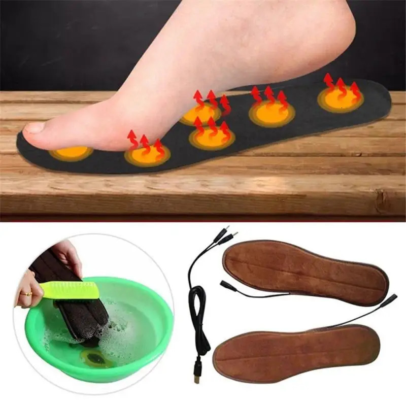 USB Heated Shoe Insoles Electric Foot Warming Pad Feet Warmer Sock Pad Mat Winter Outdoor Sports Heating Insole Winter Warm251020