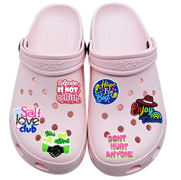 phrase series hole shoe flowers pvc shoe buckle bracelet wristband decoration accessories gift