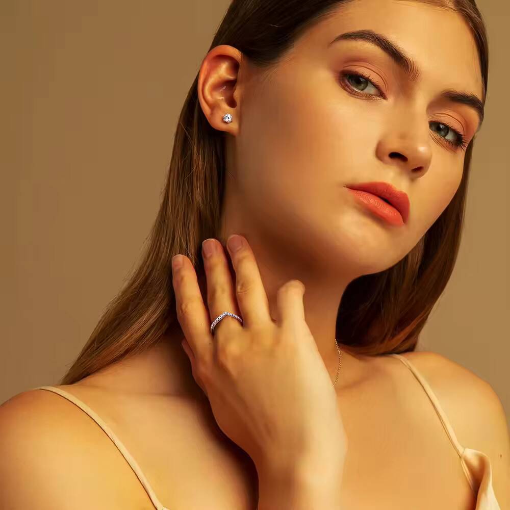 Lab Diamond Thin Cross Love Wedding Band Engagement 925 Sterling Silver Twisted Rope Women Stackable VVS Real Moissanite Rings