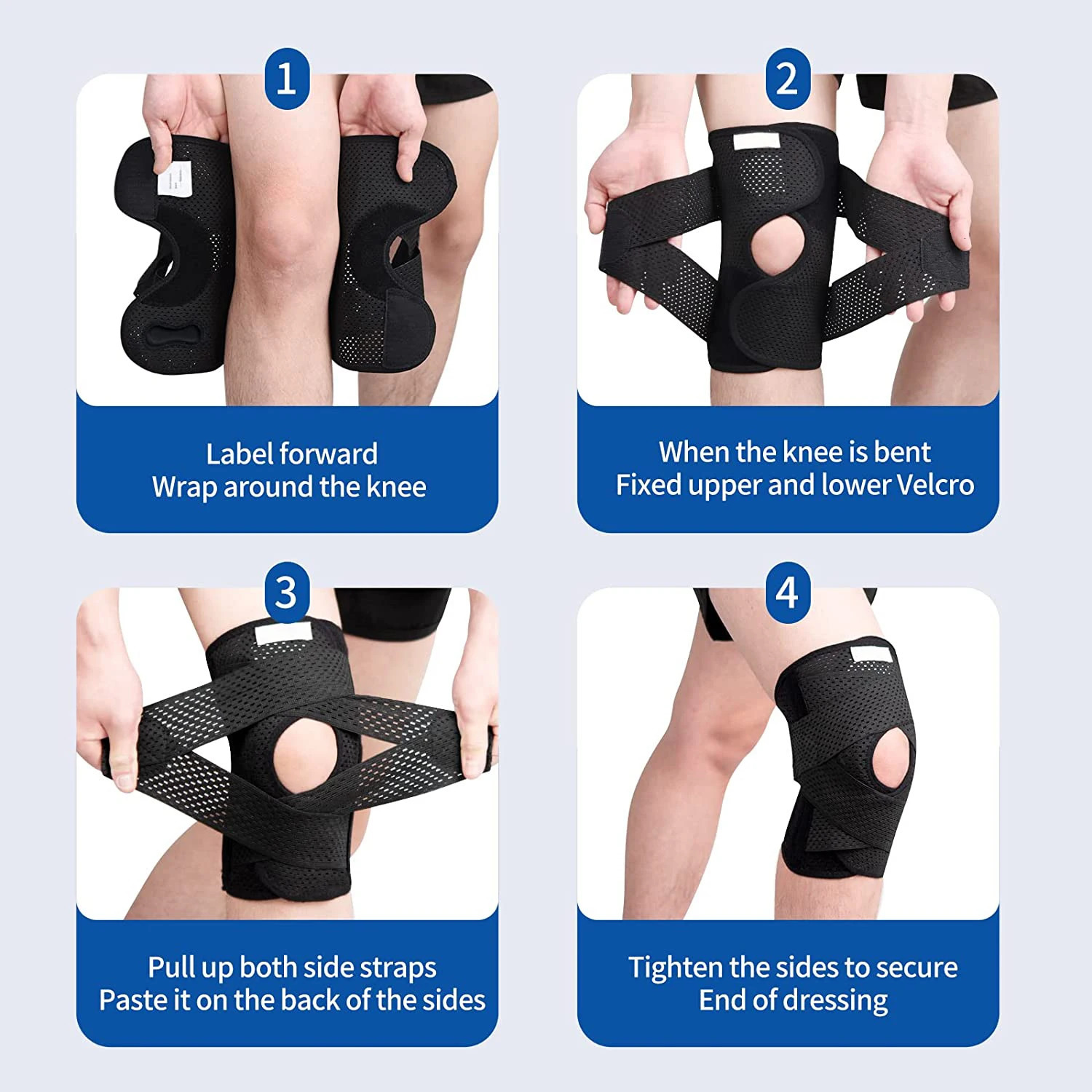 NEENCA 1 Pcs Knee Brace with Side Stabilizers Patella Gel Pad Knee Support for Meniscus Tear Knee Pain ACL MCL Injury Recovery 251023