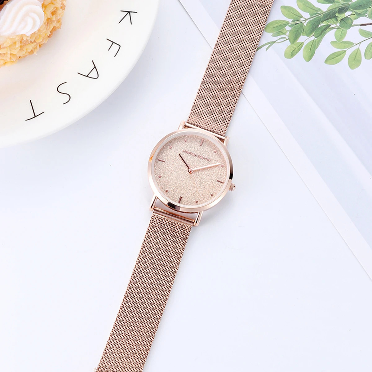 2025 Womens Watch Matte Dial Japanese Quartz Movement Stainless Steel Mesh Strap Hannah Martin Original Watch 251021