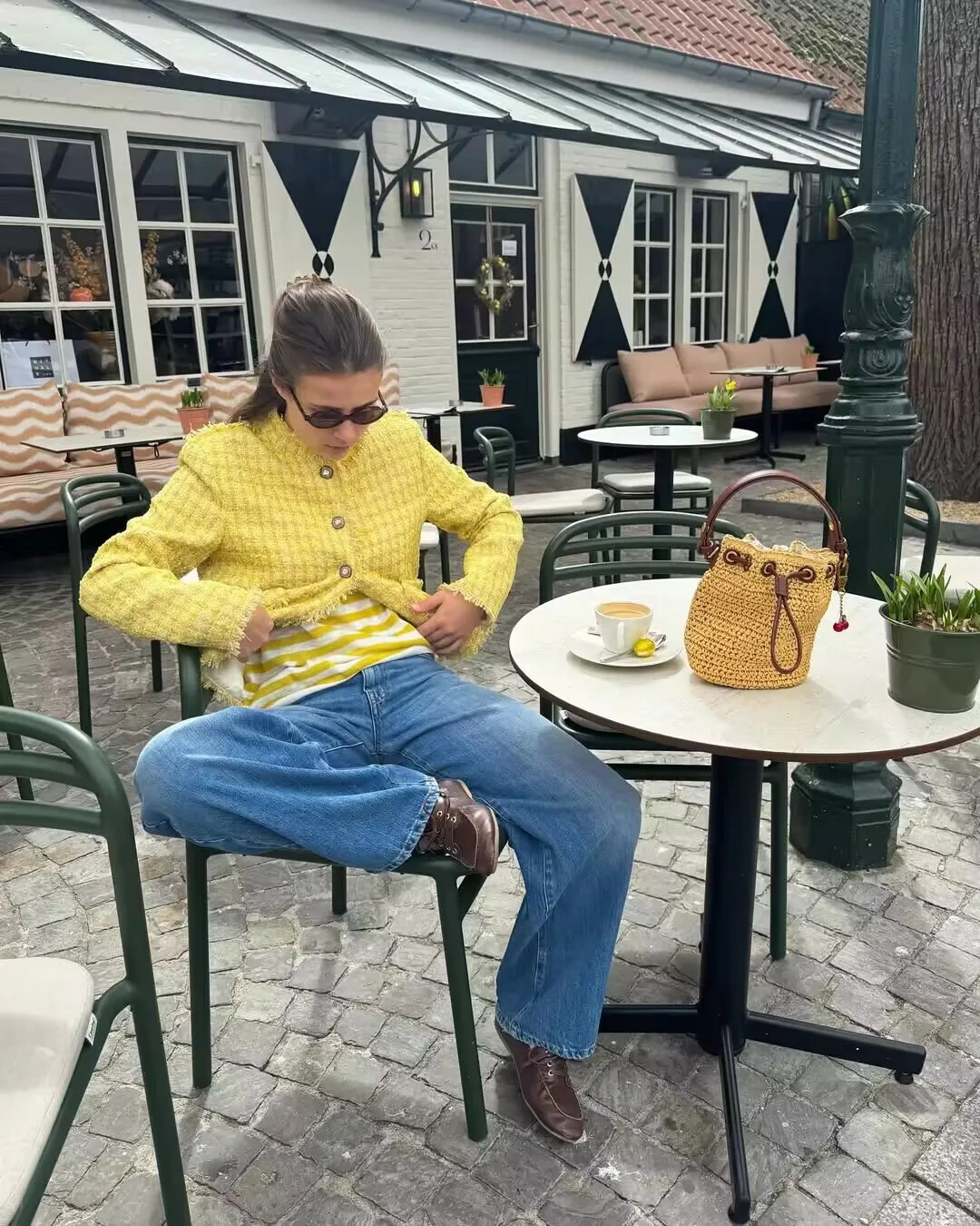 Autumn Winter Elegant Woolen Coat For Women Tassel n Fashionable ONeck Sweet Yellow Tweed Jackets Korean Style Coats 251027