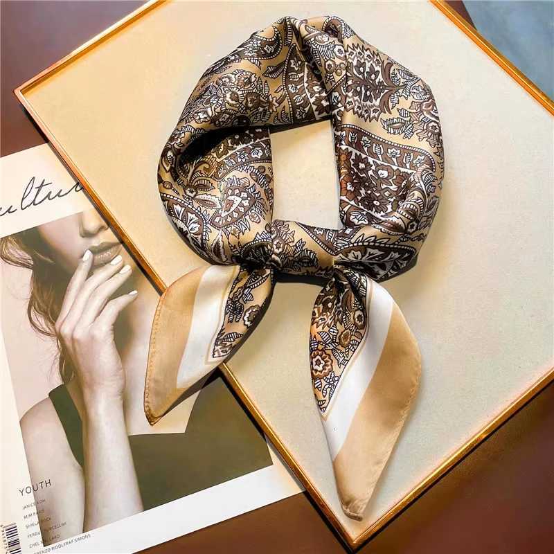 Luxury Silk Scarfs Square Scarf Korean Fashion Kerchi Popar Silk Scarves Band Wraps Scarf Decoration Shawl 7070CMW251027