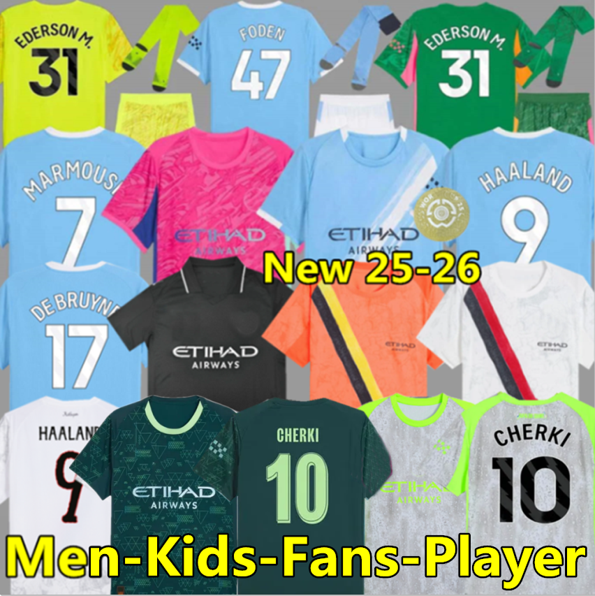 25 26 HAALAND soccer jerseys Man DE BRUYNE GREALISH KOVACIC FODEN cities 2025 2026 football shirt uniforms RODRIGO CHERKI MARMOUSH KHUSANOV City men kids