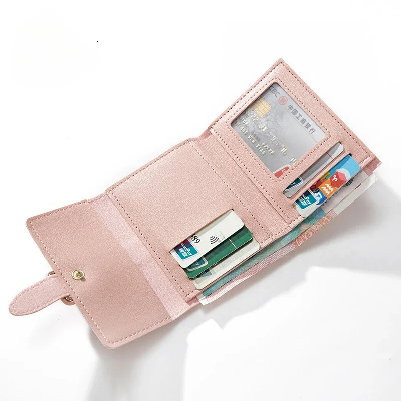 Women Small Wallets PU Leather Card Holder Mini Cute Candy Color Coin Purse Ladies Solid Purses 251020 Y260206