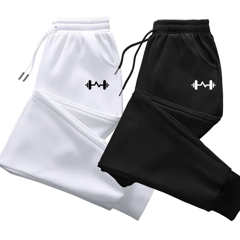 2025 Barbell Printed Fleece Women Trousers Autumn Winter Pants Fashion Drawstring Casual Female Sweatpants Jogging Sports Pants 251027