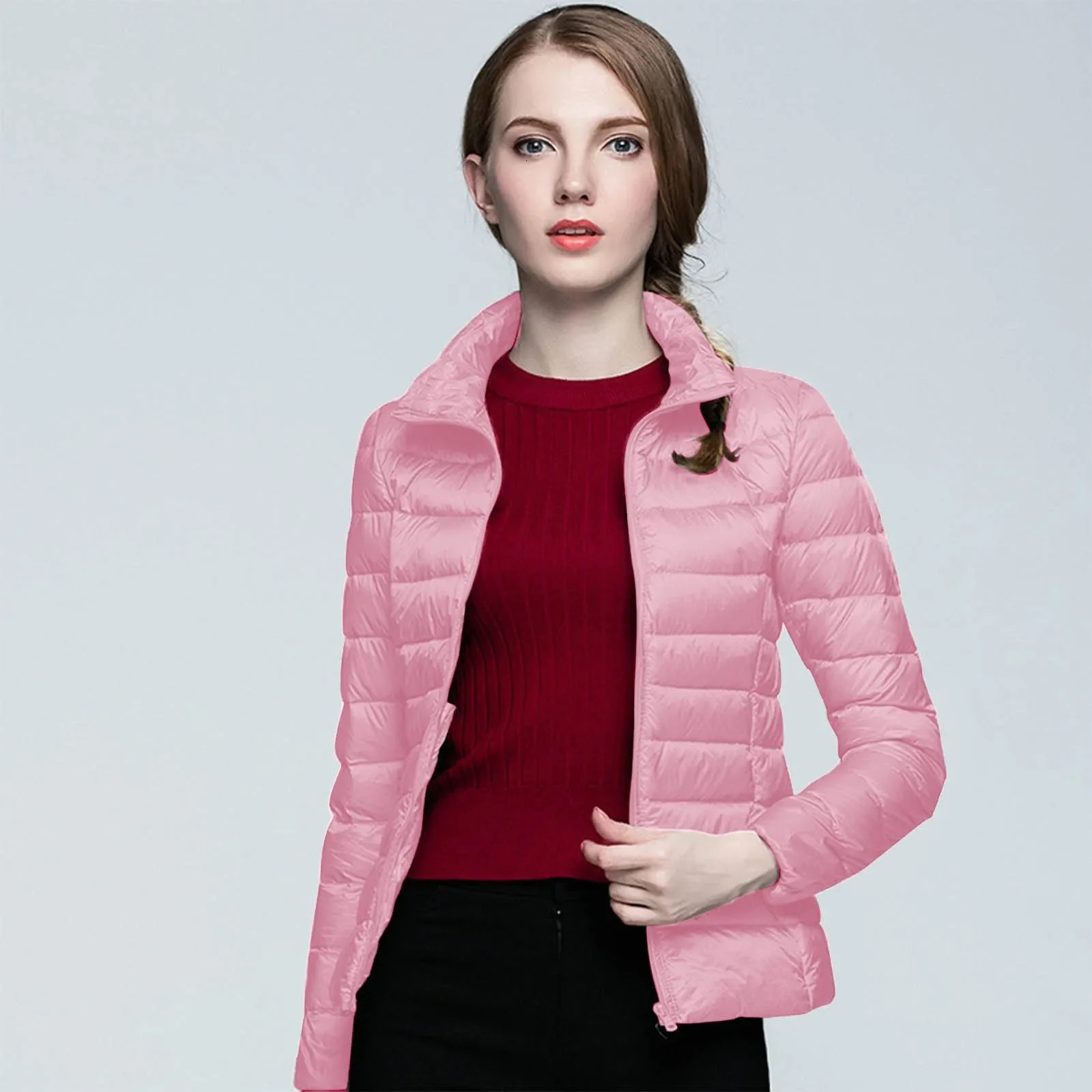Ultralight Thin Down Jacket 2024 Autumn Winter Slim Short Hooded Warm Solid Simple Duck Coat Women Outerwear 251015