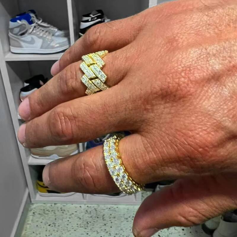 Luster Best Selling Double Row Moissanite Ring Moissanite Engagement Good Quality Moissanite Antique Rings for Women