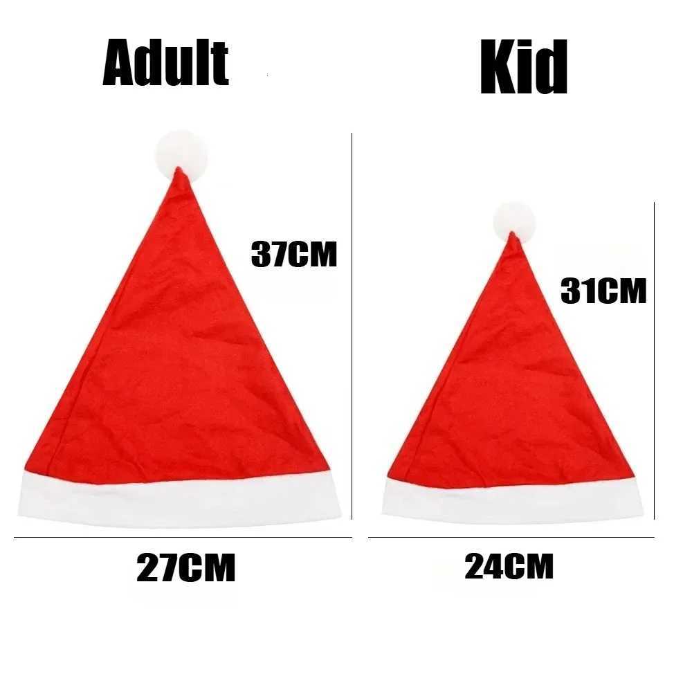 Santa Hat Red Christmas Cap for Adults Kids Xmas Party Costume Accessory Festive Holiday New Year CelebrationW251027