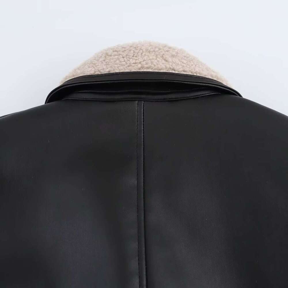 Pop 2025 Women's Collar Long Sleeve Double Breasted Double Sided Coat Autumn/Winter New Product Women's Clothing