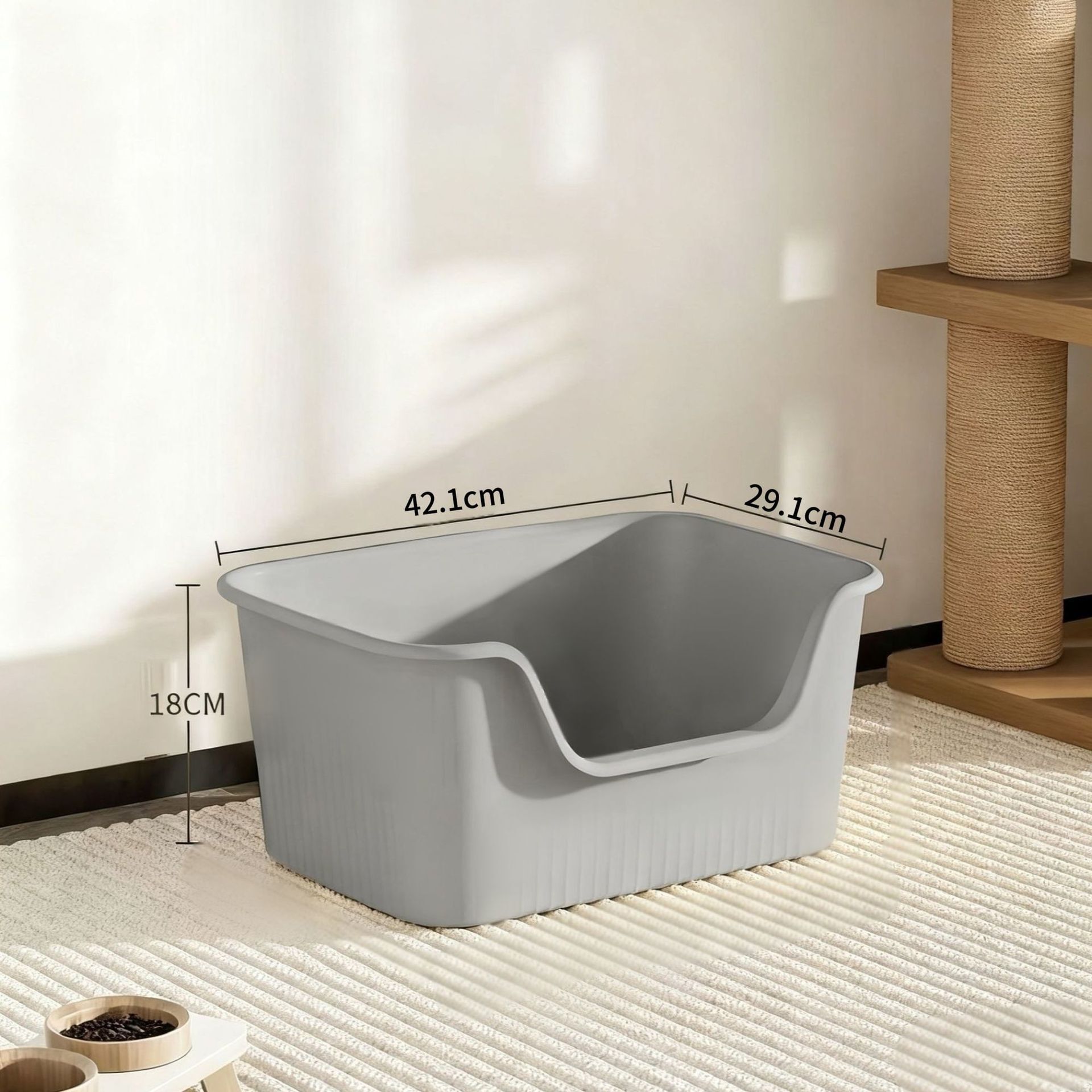 Huge Extra Large Anti-Splash Elevated Semi-Enclosed Open Container Cat Litter Box for Maine Coon Cats Supplies