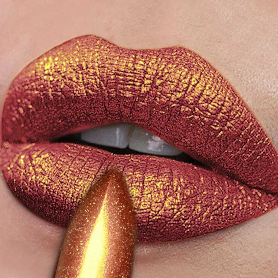 Matte Diamond Lipstick Waterproof Glitter Metallic High Lip Tint Pearlescent Pink Lip Makeup for Women Gift Cosmetic Lip Glaze W251027