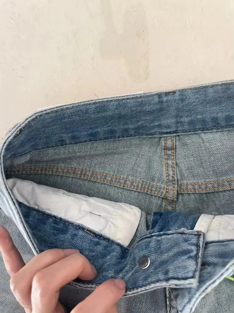 Mulheres perna larga calas de brim baggy senhora vintage y2k punk cintura baixa solta calas jeans streetwear moda lixo longo s 251027