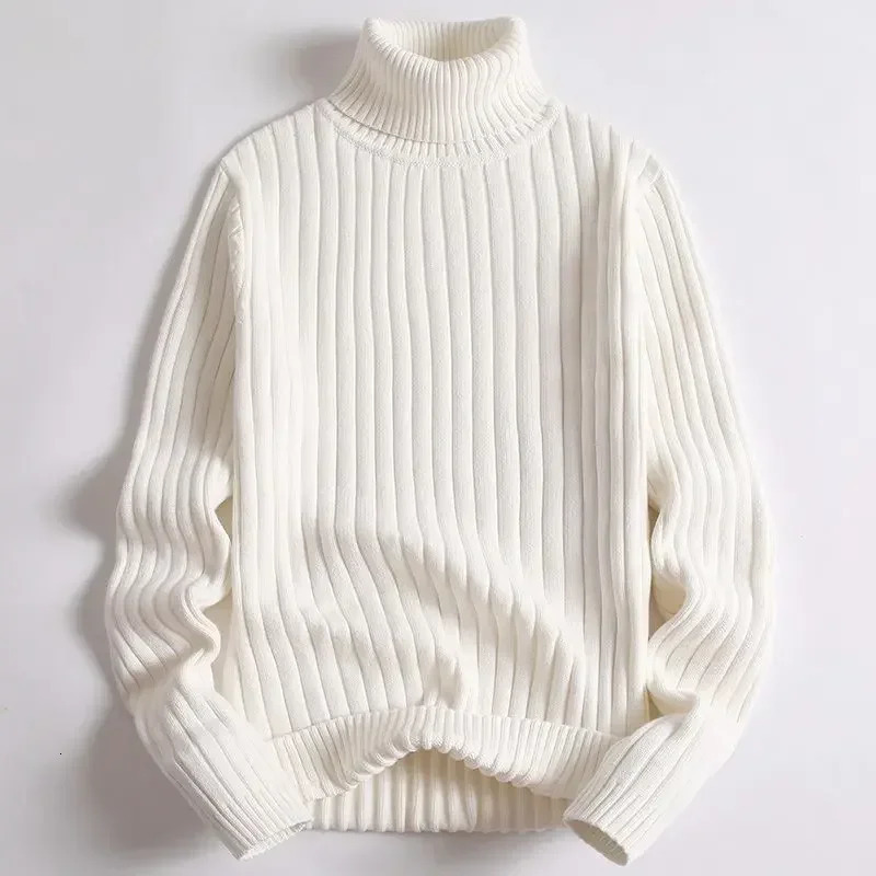 American Style Simple and Casual Warm Solid Color Turtleneck Knitted Pullover Sweater for Young Men in Autumn Winter 251016