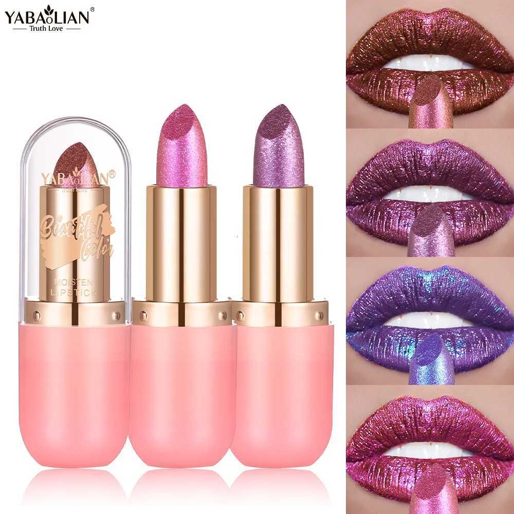 Metallic Violet Chameleon Lipstick Color Changing Matte Glitter Diamond Lipstick Waterproof Pearl Shine Lip Gloss Sexy Makeup W251027