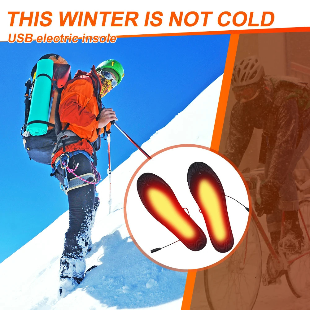 USB Rechargeable Heated Insoles Adjustable Temperature 3 Levels Electric Foot Warmer for Winter Outdoor Skiing Hiking Camping251020