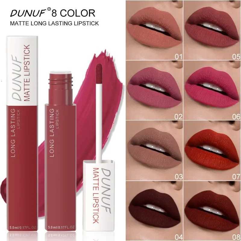 Natural Matte Finish Lipstick Waterproof and Not Easy To Stick To Cups 8color Gift Lipstick LongLasting Velvet Lip Gloss W251027