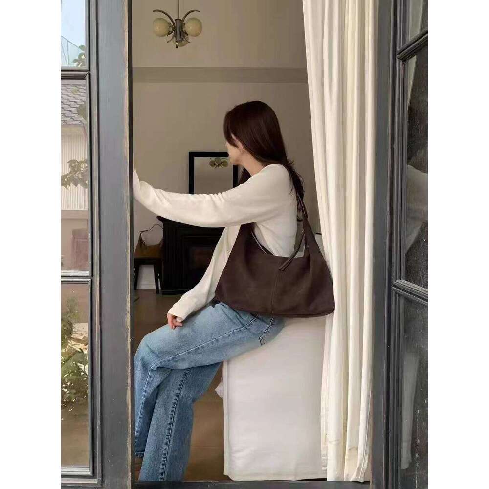 Designer Luxury Euro Style High Investment Work Huge Big Capacity Winter Travel Tote Real Suede Cow Leather Women Handbag Green Armpit Purse