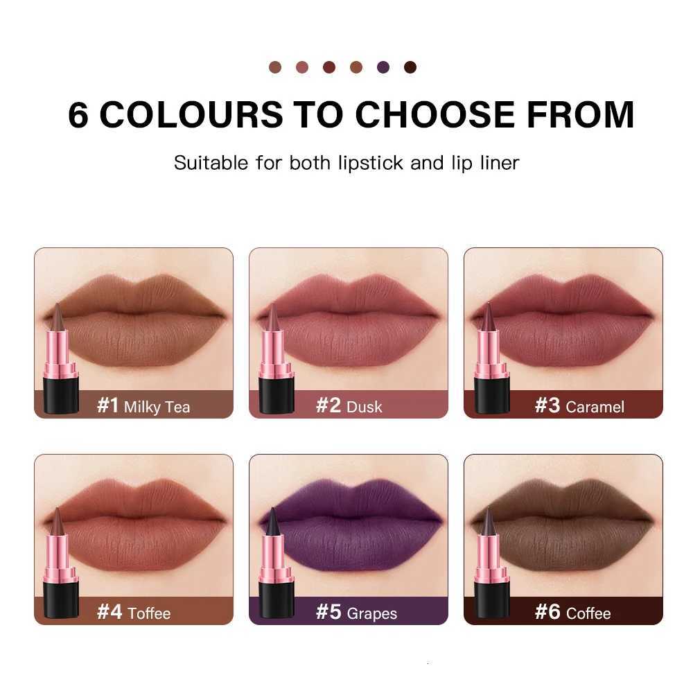 Waterproof Tapered Gradient Lip Liner Multifunctional Matte Purple Gradient Lipstick Non Sticky Lipliner Crayon Liner Pencil W251027