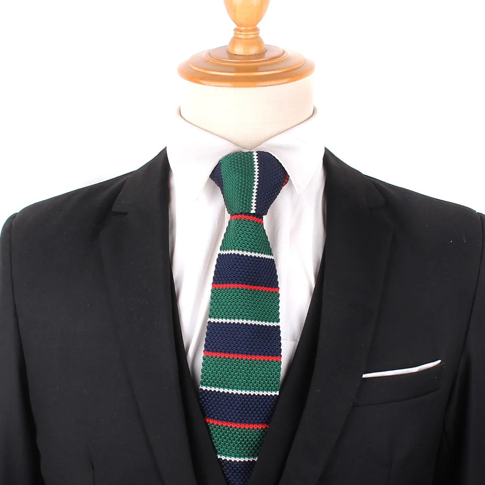 Knit Ties Casual Skinny Necktie For Party Boys Girls Knitted Striped Neck Tie Wedding Necktie For Groom Neck Wear For Men 251022