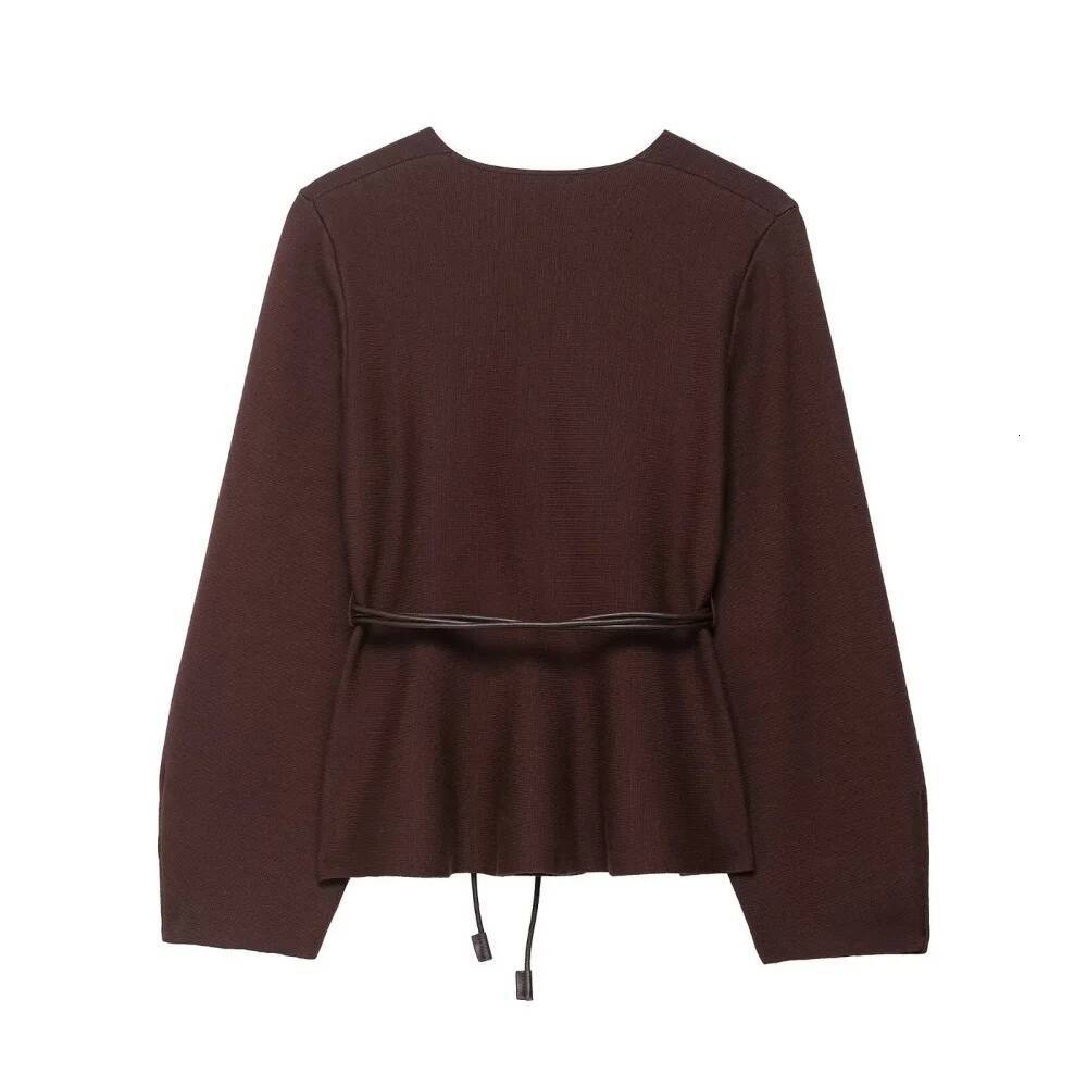 winter jacket women UNIZERA new women's clothing elegant, casual, fashionable, European and American style design with belt knit jacket