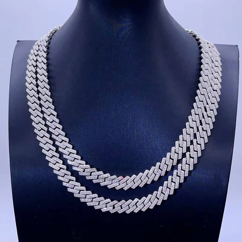 Gra Certificated Pass Diamond Tester Iced Out Hip Hop 10mm Vvs Moissanite Cuban Necklace