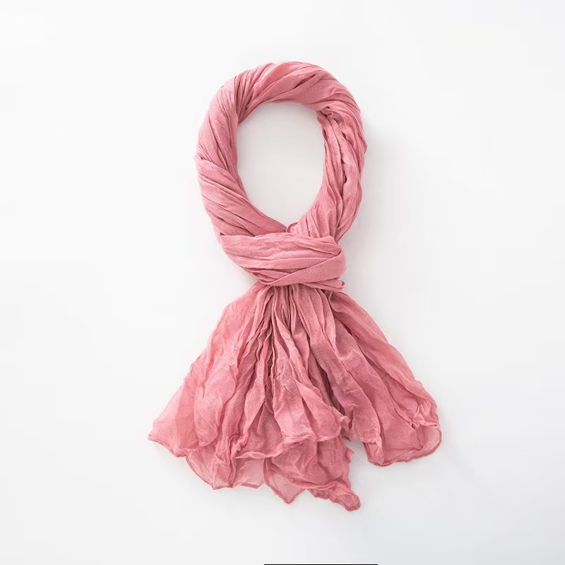 T2182 Summer new solid color gradient cotton monochrome chiffon scarf