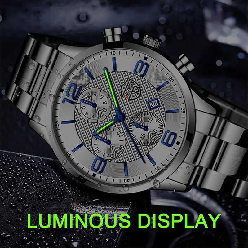Fashion Mens Watches Luxury Quartz Wristwatch Calendar Men Business Casual Leather Watch Luminous ClockT251027