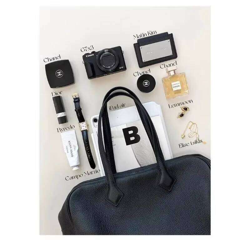 First-layer Cowhide High-quality Large-capacity Bowling Men and Women's Commuting Travel Lightweight Portable Shoulder Bag