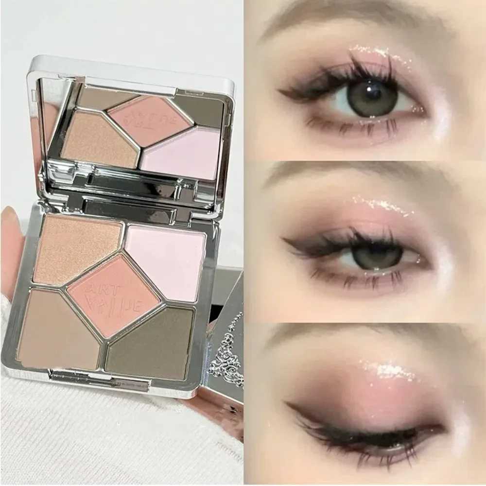5 Colors Eyeshadow Palette Blush Highlight Pearly High Gloss Shimmer Pink Brown Fine Sequins Glitter Silkworm Eye Shadow MakeupXJ251027