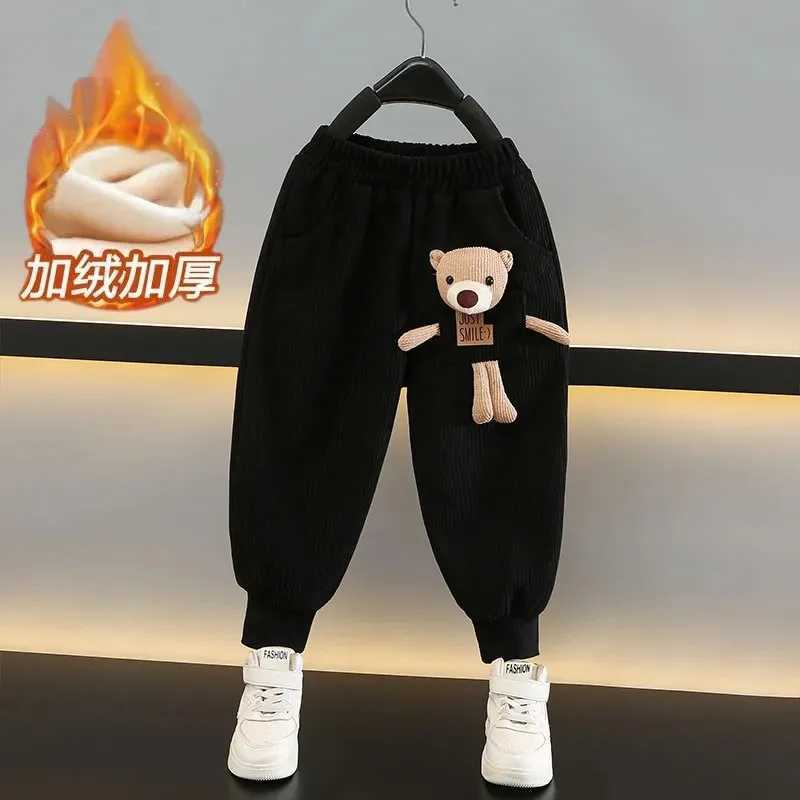 AutumnWinter Boy Girls Pants New Childrens Casual Plush Thick Warm Pants Baby Stylish Trousers SpringT251027