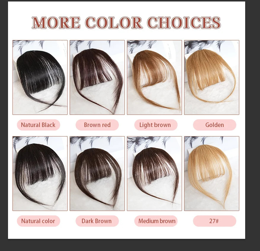 Invisible Air Bangs 100 Human Hair ClipIn Extension Front Fringes Hair Pieces Air Bangs Styling Accessorie for Women 251014