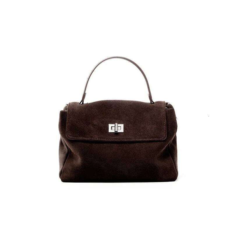 Fashionable Cowhide Shoulder Bag, a new niche high-end genuine leather single-shoulder handbag for office workers.