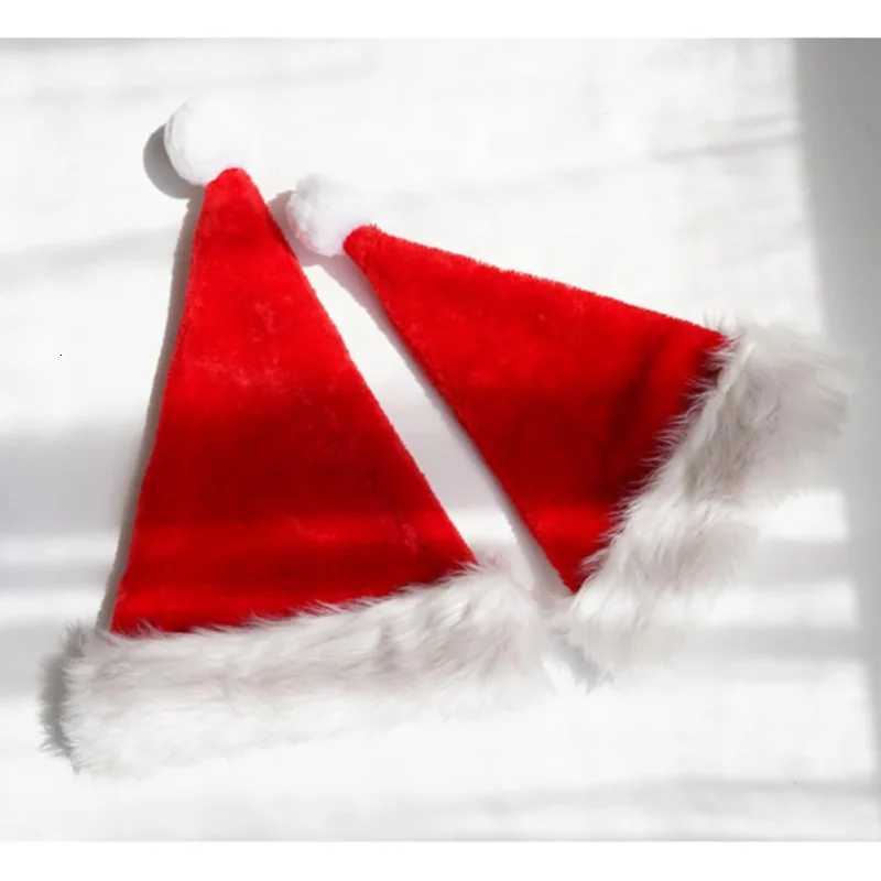 Christmas Hat Kids Plush Cap Long Fur Holiday Party Decoration Cute Winter Accessory for Children Festive Costume HeadwearW251027