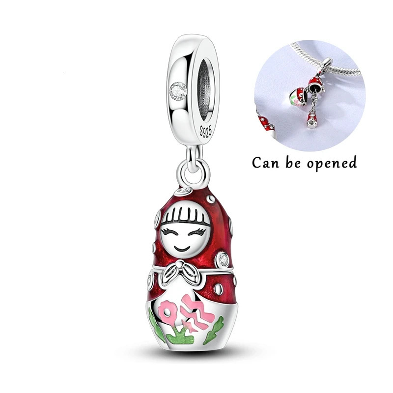 2025 Charmsred Little Girl The Nesting Doll Can Be Opened Dangle Pendants Fit Bangle Bracelet Necklace DIY Jewelry 251021