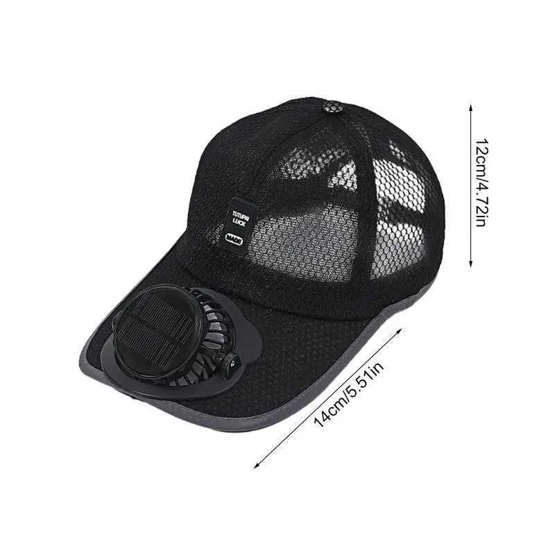 Breathable Sunhat with Solar Fan Outdoor Sun Protection Hat USB Rechargeable Fan Baseball Caps Summer Sunscreen Sunshade HatsW251027
