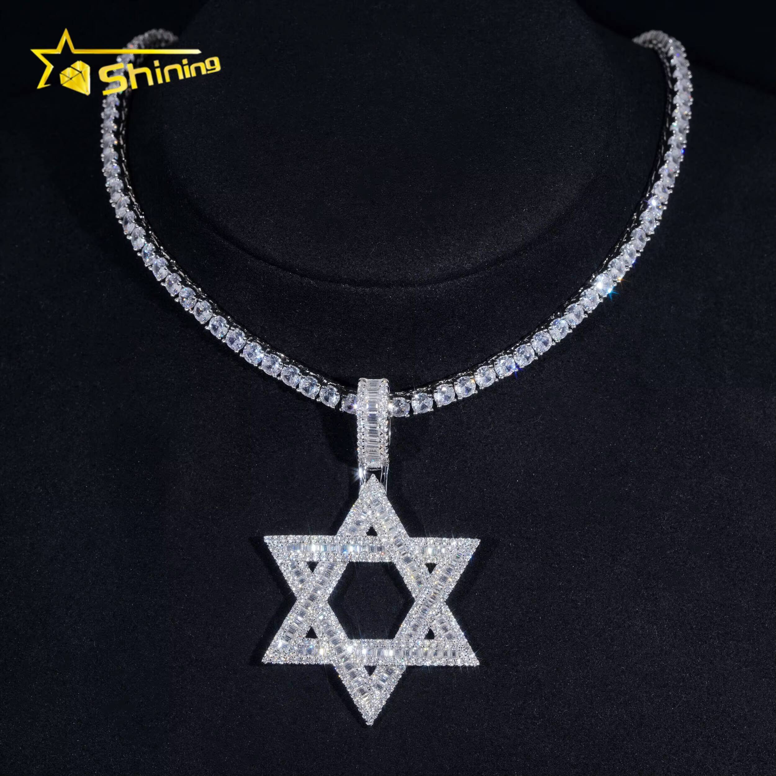 RTS Pass Diamond Tester GRA Certified Hip Hop Jewelry 925 Silver Iced Out VVS Custom Moissanite Pendant Star Pendant