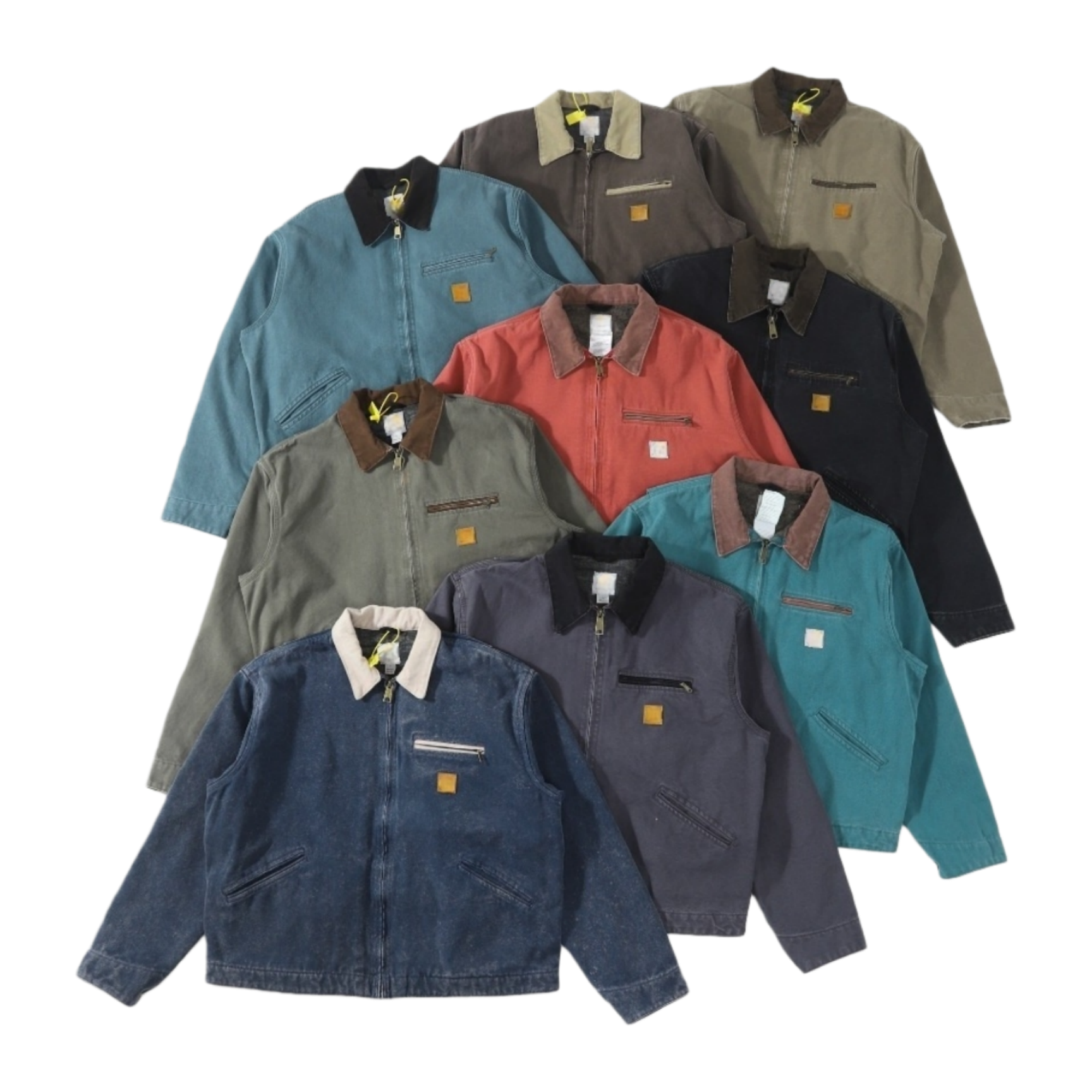 American retro washed Detroit lapel canvas workwear men's jacket casual coat Detroit-Inspired Retro Style Lapel Cotton Canvas Jacket for Everyday Wear