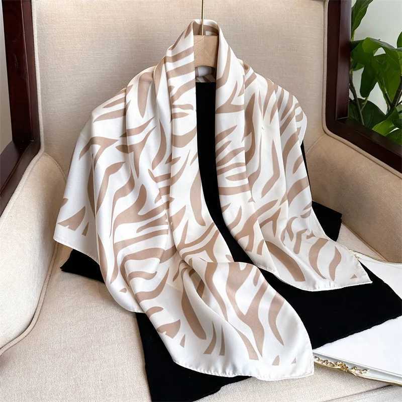Wen Spain Brand Design Scarf Fashion opard Zebra Silk Scarves Square Small Handkerchi Neck Snood Bag Hijab Snood 9090CmW251027
